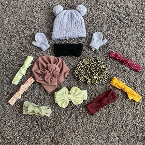 Baby Toddler Hat Beanies Bows Winter Christmas Girls